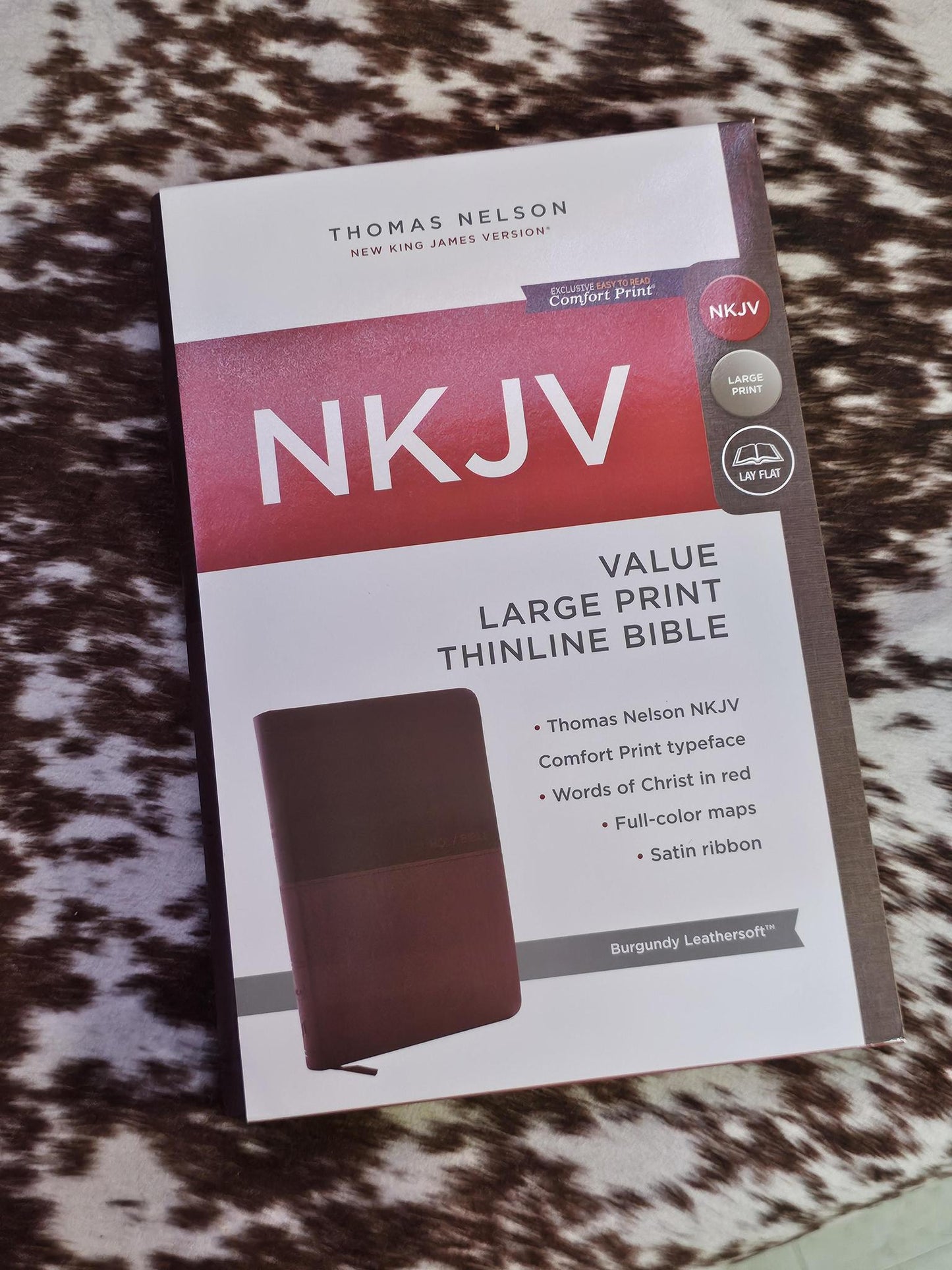 Large Print NKJV Burgundy Leathersoft