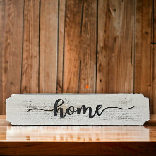 White Panel Sign Home